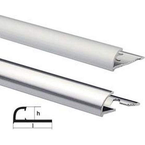 5PZ PROFILO RONDALU MT.2,5 ALLUMINIO - mm.8 h.x24 l. alluminio argento