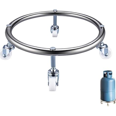 Base cylindrique mobile support de rangement en acier inoxydable (1/4)