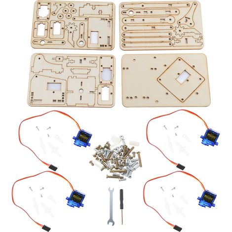 4 DOF Wood Robotic Mechanical Arm sg90 Servo for Arduino Raspberry Pi SNAM1500