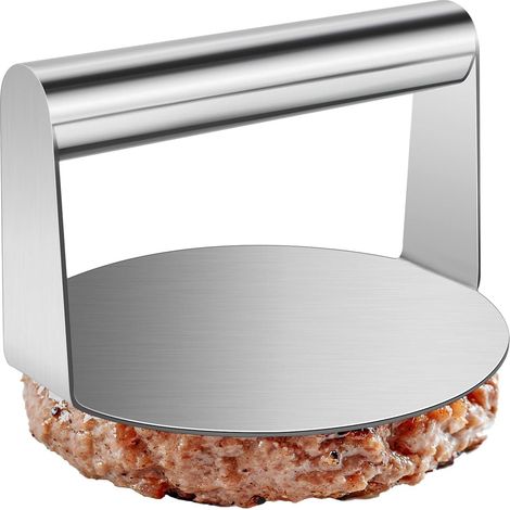 Pressa per hamburger in acciaio inossidabile 304, pressa per hamburger rotonda, pressa per carne antiaderente (1/5)