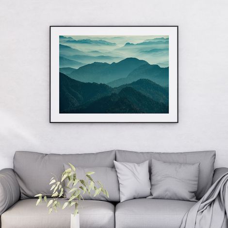 Affiche / Poster - Paysage de montagnes - 21x29,7 cm - Bordure blanche (1/5)