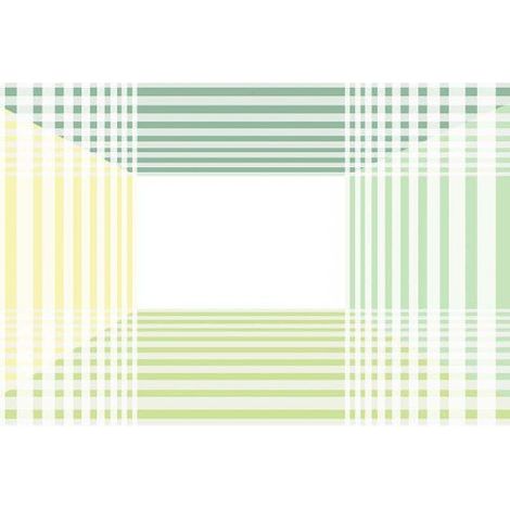 Papier peint panoramique géométrique vert & jaune Tapisserie panoramique verte & jaune cuisine Papier peint panoramique graphique salon (1/3)