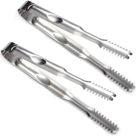 Pinces de service en acier inoxydable 18 cm, à dents antidérapantes pour buffet, cuisine, barbecue et présentation de salades (1/5)