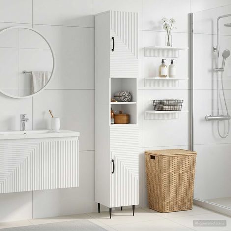 vidaXL Armario de Baño con Estante Abierto HAARLEM Blanco (1/5)