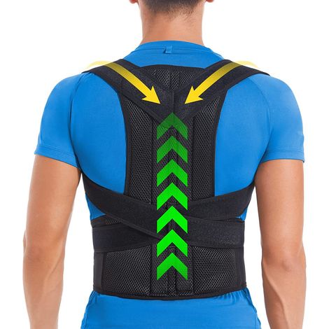 Correcteur de posture pour hommes, ceinture lombaire, soutien dorsal, correcteur de posture pour le dos et la colonne vertébrale (M)