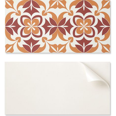 Azulejos de vinilo estampados - Decoraci贸n para dormitorio con estampado floral y hojas 10x40x20 cm