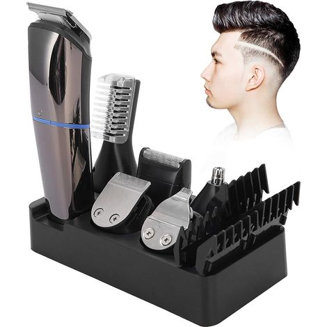 6 in 1 Electric Hair Clipper Multifunctional Razor Hair Trimmer USB Rechargeable Eyebrow Trimmer with Limit Comb (1/5)
