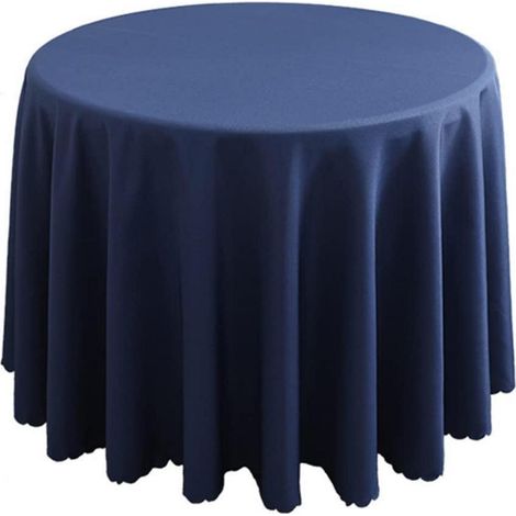 Nappe ronde 160cm Bleu Marine Polyester pour table basse & table à manger
