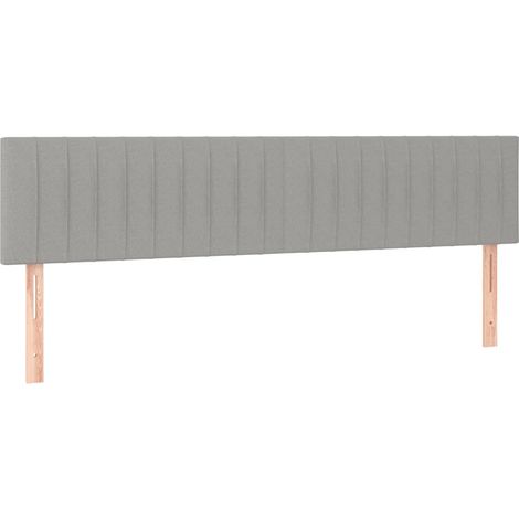 Testiera letto accessorio mobile camera da letto in 2 parti 100 x 5 x 78/88 cm tessuto grigio chiaro TDL0206456