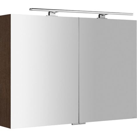 Armoire à miroir MIRRÖ avec éclairage LED, 100x70x16cm, Pin Rustique (1/4)