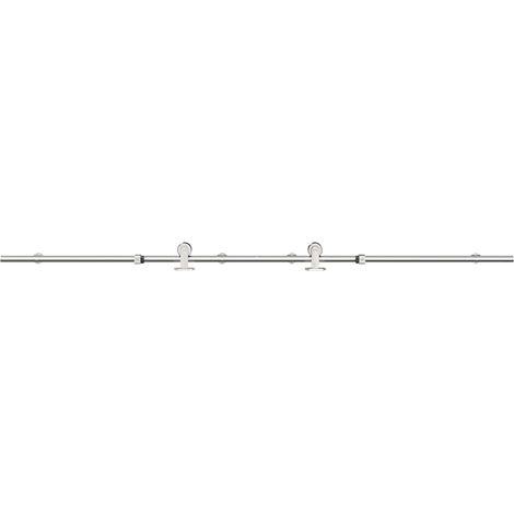 Maison Exclusive - Kit Binari Porta Scorrevole 200 cm Acciaio Inossidabile Argento