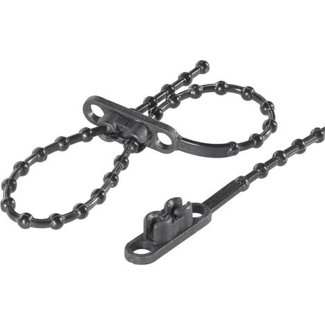 TRU COMPONENTS 1592905 TC-KTVR145BK203 Fascetta a pallini regolabile 145 mm 2 mm Nero testa doppia 100 pz.