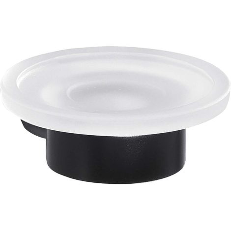 Porte-savon PIRENEI, verre dépoli, noir mat