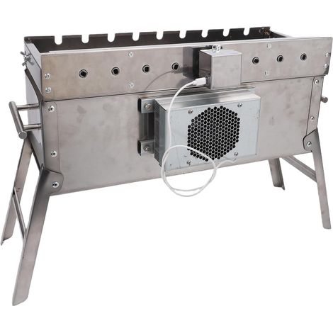Portable Stainless Steel Barbecue with Automatic Rotation, Charcoal Barbecue, Rotating Grilling Basket with Folding Basket, Ideal for Camping, Picnics, and Outdoor Activities (1/5)