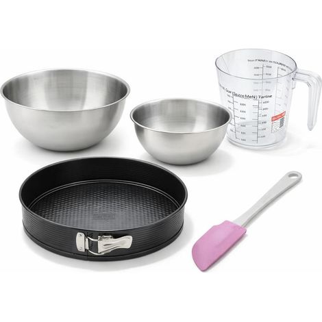 Set pâtisserie avec moule à manqué 30 cm, 2 bols à mixer, verre mesureur et spatule Zenker (1/5)