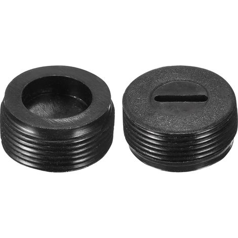Kohlebürstenkappen – 2 Stück – Schwarzer Kunststoff – Präzisionsgewinde – Für Elektrowerkzeugmotoren – 18 mm x 8,5 mm (1/5)