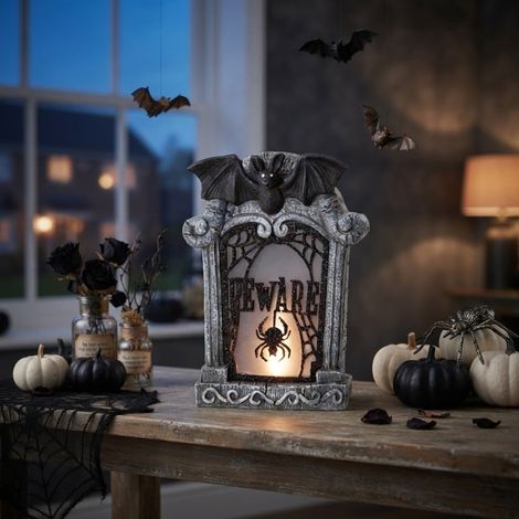 Illuminated Beware Light Up Fireplace Ornament (1/2)