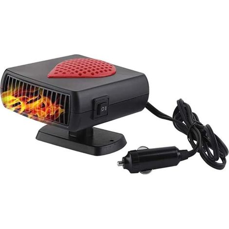 Calefactor de ventilador para coche de 12 V, desempañador de parabrisas, ventilador de refrigeración para coche con función de frío y calor, con enchufe para encendedor de cigarrillos. (1/5)