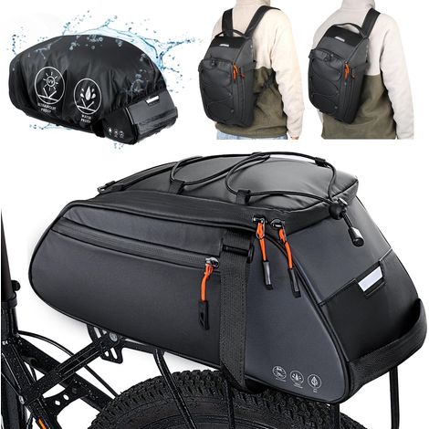 Sacoche de Porte-Bagages arrière pour vélo avec Housse de Pluie - Grand Sac de Coffre étanche entièrement réfléchissant de 10 L (1/5)