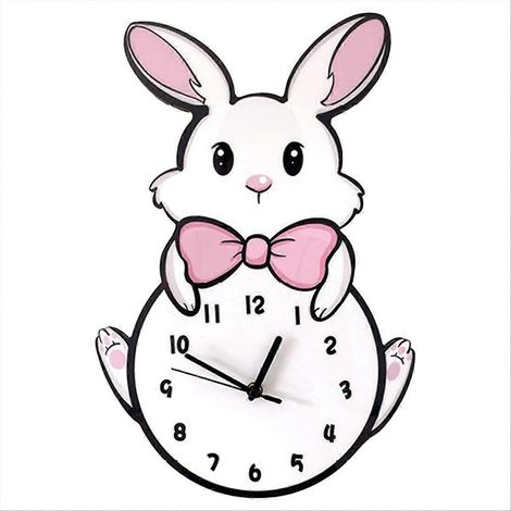 Horloge Murale Enfants Chat Silencieuse, Fonctionne sur Piles, Sans Tic Tac, Décoration Chambre Idéale, Cadran Claire, 30cm, Étanche Léger (1/5)