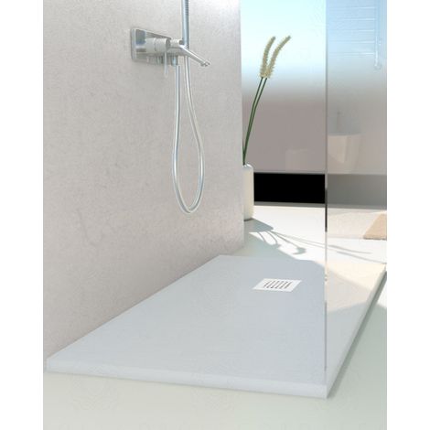 Piatto doccia Jolie in mineralmarmo bianco opaco cm 90x70x2,5