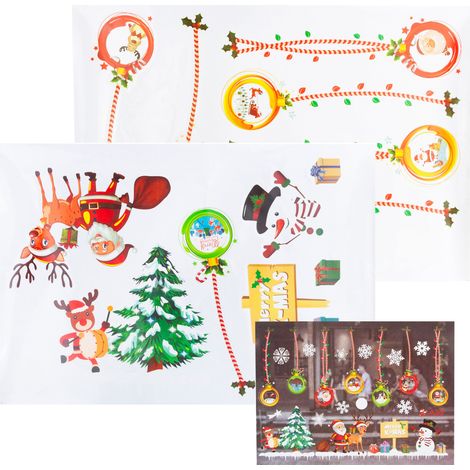 TG69421 GROSSE FENSTERAUFKLEBER FENSTERDEKORATION WEIHNACHTSSCHMUCK