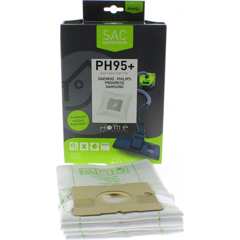 Home Equipement – Sac microfibre adaptable par 4 HEPH95+ – Compatible avec aspirateurs Essentiel B EAT 1100, EAT 1601, EAT 2003 – Filtration efficace