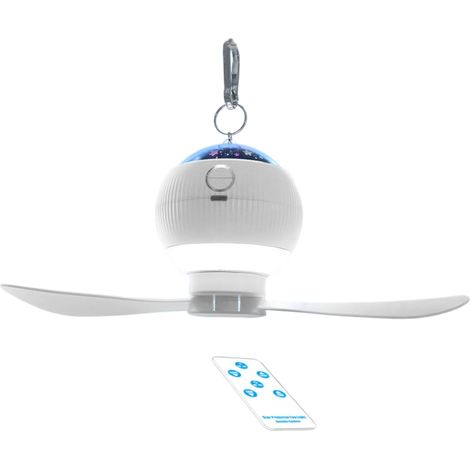 Ventilateur de camping portable rechargeable avec lampe de projection à suspendre à une tente, veilleuse familiale d'intérieur