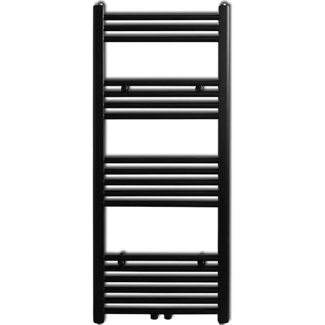 Sèche-serviette eau chaude,Sèche-Serviettes Chauffage à rails droits Noirs de 500 x 1160 mm -41069 (1/5)