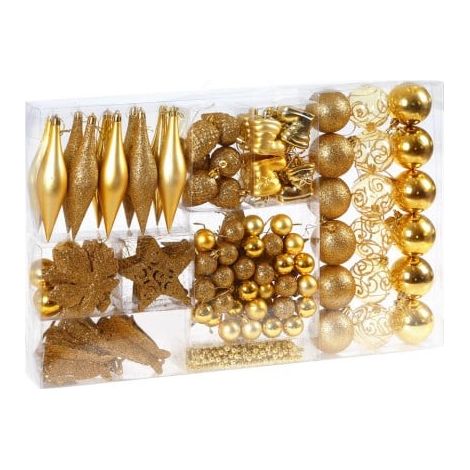 102 Boules & décorations de Noël Dorées pour décorer votre sapin de Noël (1/5)
