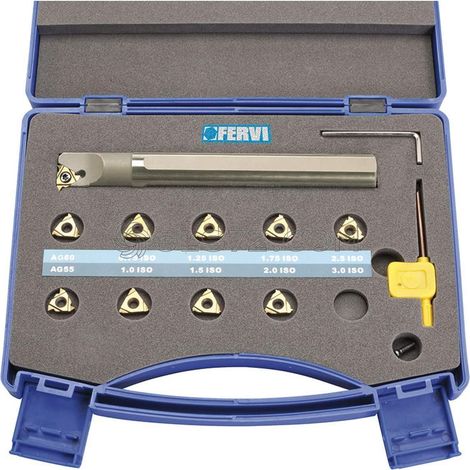 Kit de herramientas para roscar interiores 20mm para torno de metal Fervi KISNR (1/2)