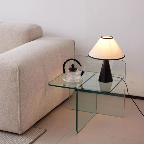 Mesa auxiliar de cristal templado 45x45x51 cm OKMYHOME (1/5)