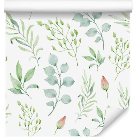 Papier peint à motifs de plantes printanières pour salon et chambre 50x1000 cm (1/5)