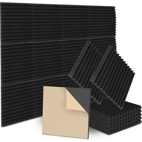 Wolketon 24X Paneles de Espuma Acústica Absorbente para Podcasting, Estudios de Grabación, Oficinas,Dreiecksnut 30x30x2.5cm (1/4)