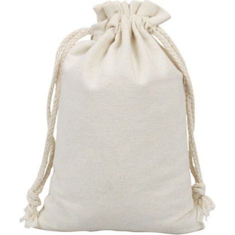 Pochon Tissu - Coton Naturel et Lin - 13 x 18 cm - Cordon de Serrage - Réutilisable - Pour Bijoux, Cadeaux, Thé, Epices - Lot de 20 (1/2)