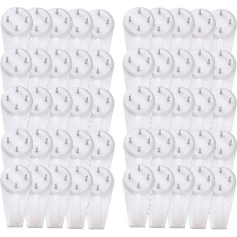 Lot de 50 Crochets pour photo pour mur dur Kit de suspension pour photo Crochet de suspension crochets muraux pour cadre photo pour accrocher des tableaux, des photos de mariage, des miroirs（gra (1/5)