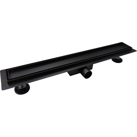 Desagüe lineal de acero inoxidable para ducha de suelo, negro, 100 cm (1/5)