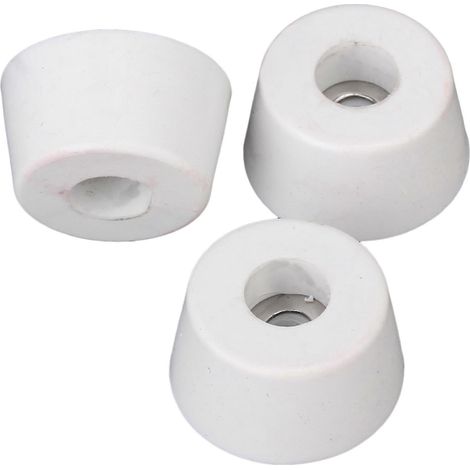 Lot de 10 patins antidérapants en caoutchouc blanc pour pieds de meubles et placards, 25 x 20 x 13 mm (1/3)