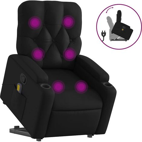 Maison Exclusive - Massagesessel mit Aufstehhilfe Schwarz Kunstle