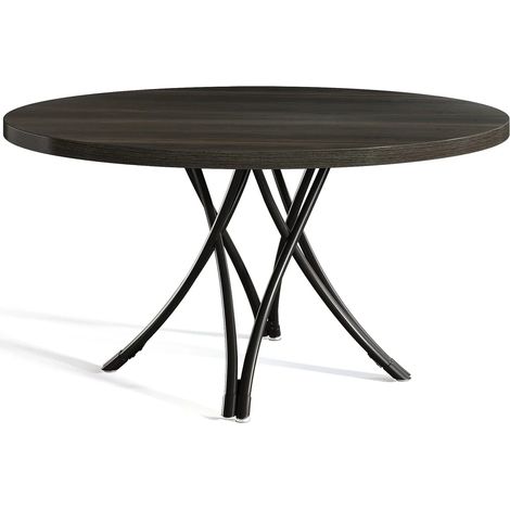 Tavolo da pranzo rotondo nero in legno 120 cm per 4-6 persone HOMVRA