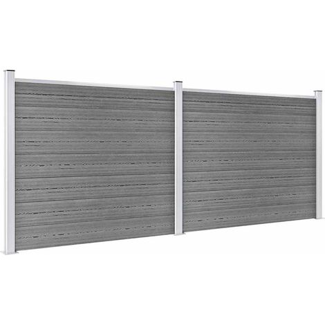 Maison Exclusive - Zaunelement Set WPC 353x146 cm Grau (1/5)