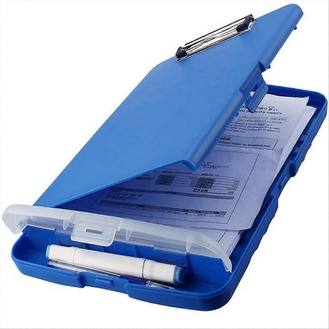 Ansteckbarer Schreibtisch mit Ablage für Pflegekräfte, blau, ansteckbarer Dokumentenorganizer (1/5)