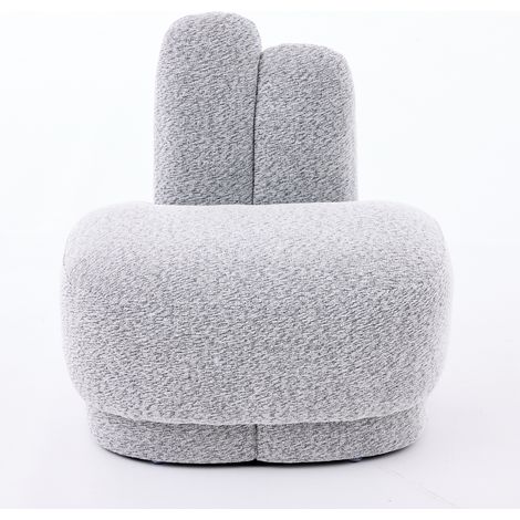 CAIziPouf ottoman en tissu douillet, rembourré fixe, avec jolies oreilles de lapin, sans rangement, housse non amovible (1/5)