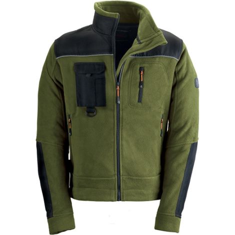 FELPA MAGLIA UOMO IN PILE SMART DA LAVORO CON ZIP VERDE TG.M-XXXL KAPRIOL, "XXL"