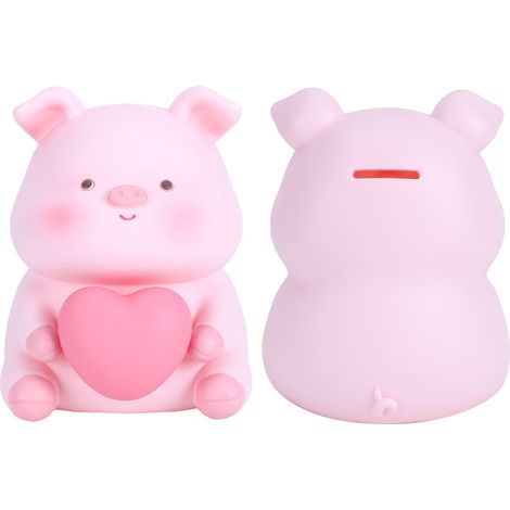 Tirelire cochon mignonne avec veilleuse, idéale pour la décoration intérieure ou comme cadeau pour enfants. Type A. (1/5)