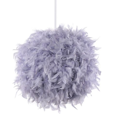 Lampe À Suspension Moderne En Plumes Plafonnier En Plumes Moelleuses, Abat-Jour Plume, Pour Chambre, Salon, Mariage (Gris) (1/5)