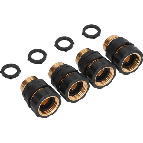 Raccord rapide pour tuyau d'arrosage (4 pièces) en laiton haute dureté, durable et étanche. Accessoires simples et fiables pour tuyau d'arrosage. (1/5)
