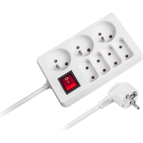 Rallonge d'alimentation Rebel à 7 prises avec interrupteur, 3 m (1,5 mm) (1/3)