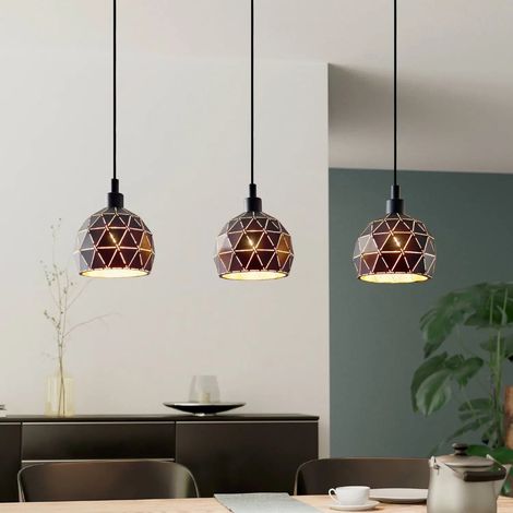 [GEBRAUCHT] B-Ware Roccaforte Hängelampe Pendelleuchte Schwarz Gold Metall 75 Cm E14