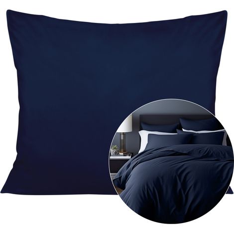 Federa per cuscino in raso di cotone, blu navy scuro, 026/50x60. (1/5)